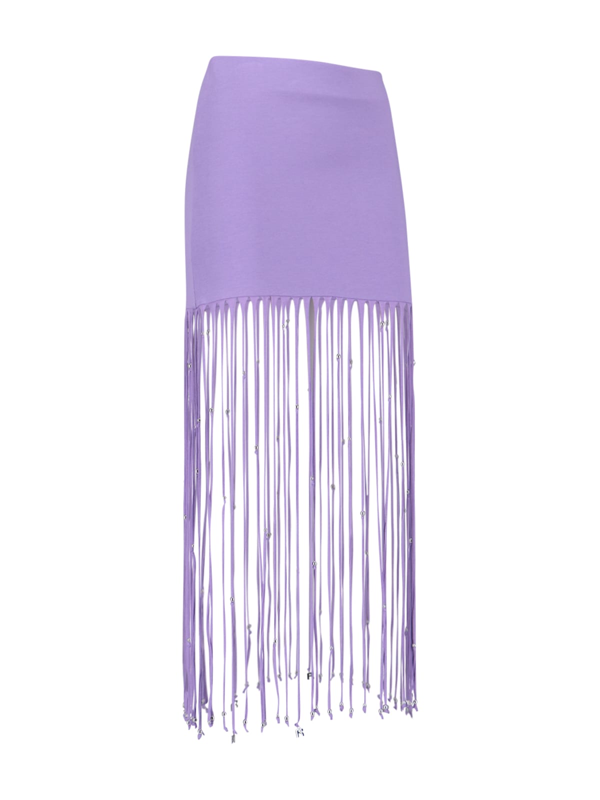 Shop Rotate Birger Christensen Fringed Maxi Skirt In Purple