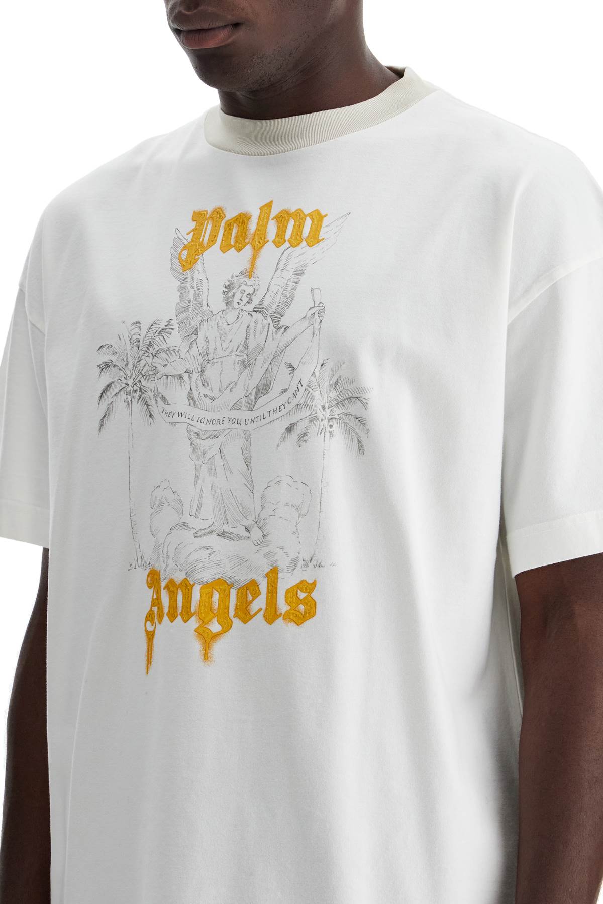 Shop Palm Angels Oversized Pencil Print In Off White