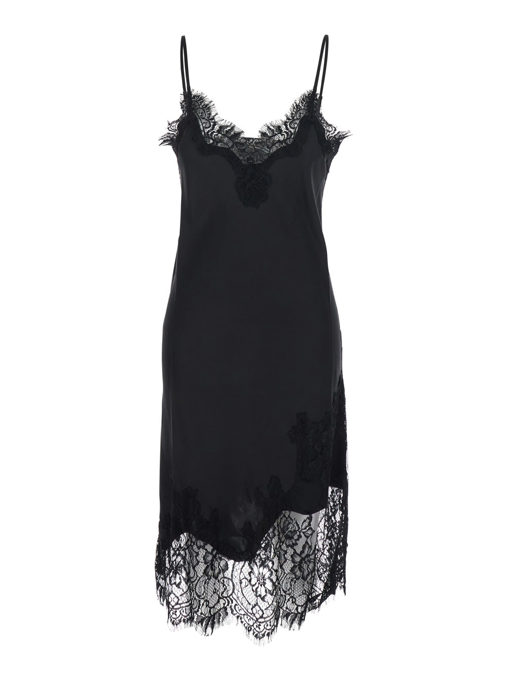 Gold Hawk Grace Mid-bias Slip Dres In Black