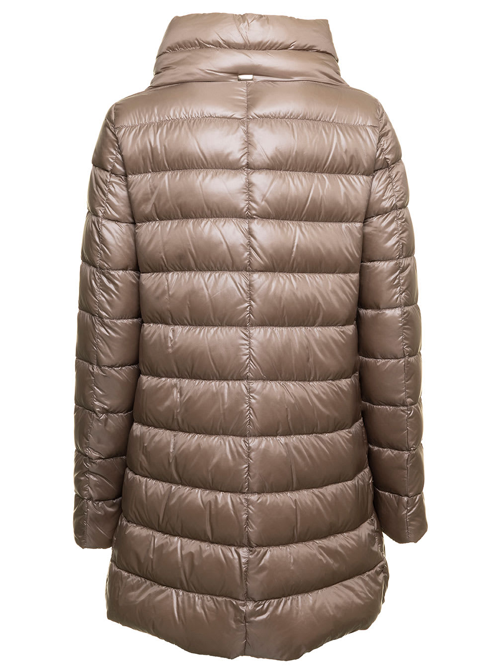 Herno Womans Amelia Taupe Colored Nylon Down Jacket In Nude & Neutrals
