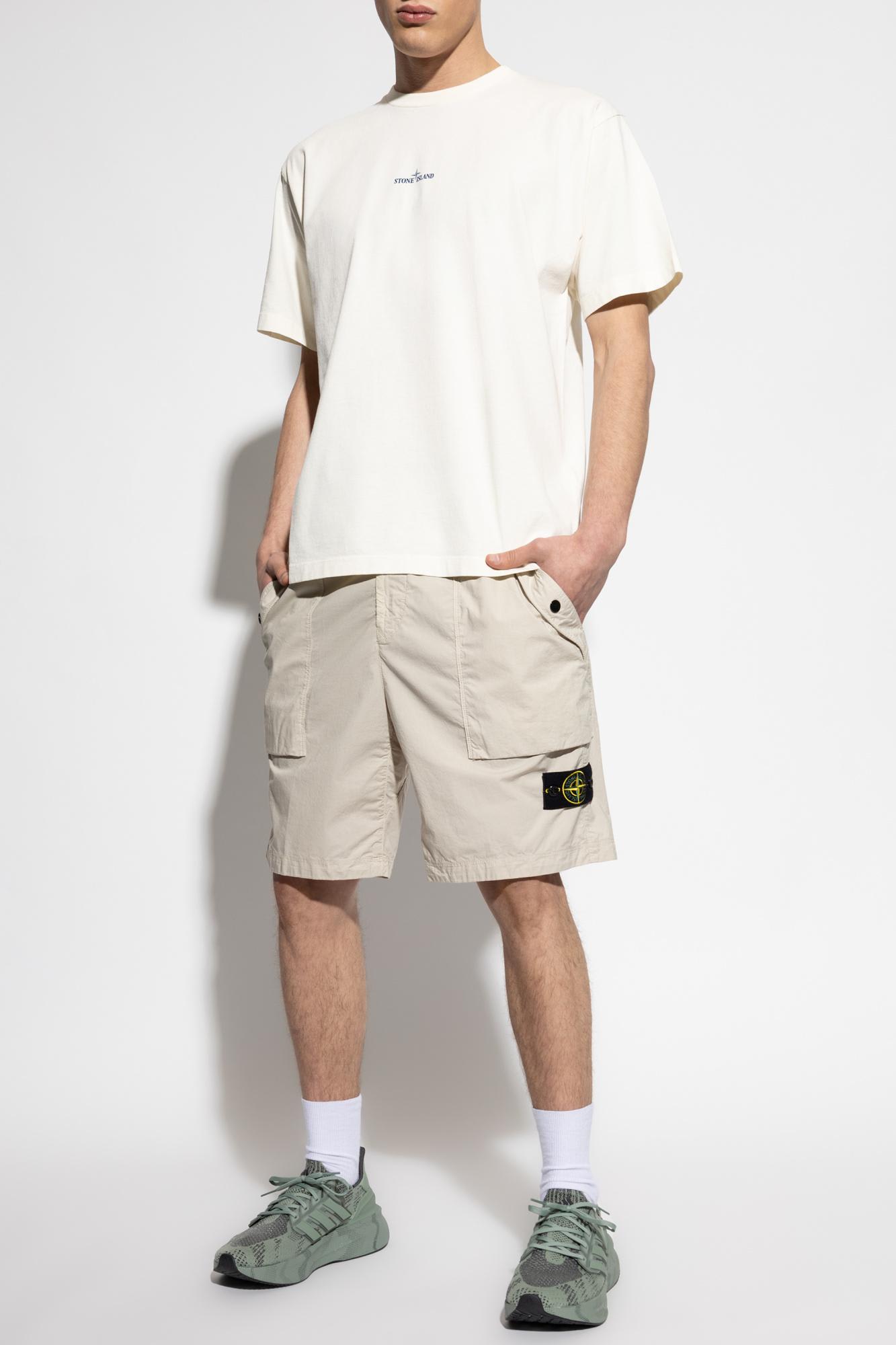 Shop Stone Island T-shirt With Printed Logo In White