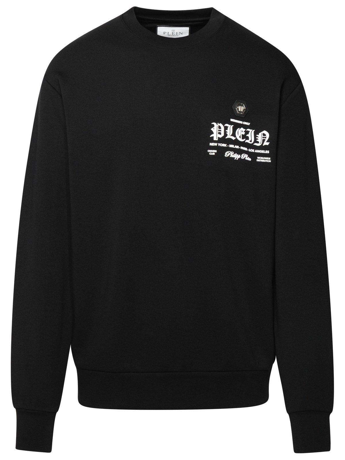 Shop Philipp Plein Logo Printed Crewneck Sweatshirt In Nero