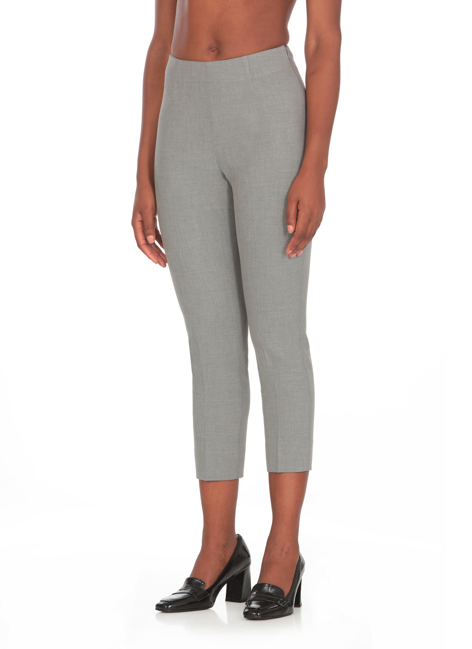 Shop Peserico Cropped Trousers In Grey