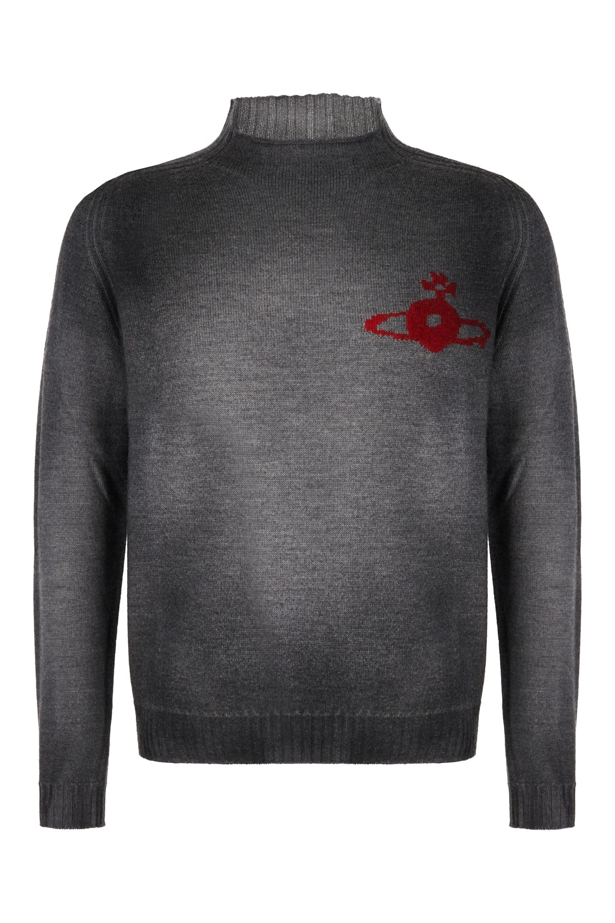 Shop Vivienne Westwood Dark Grey Wool Sean Sweater In Grey Black