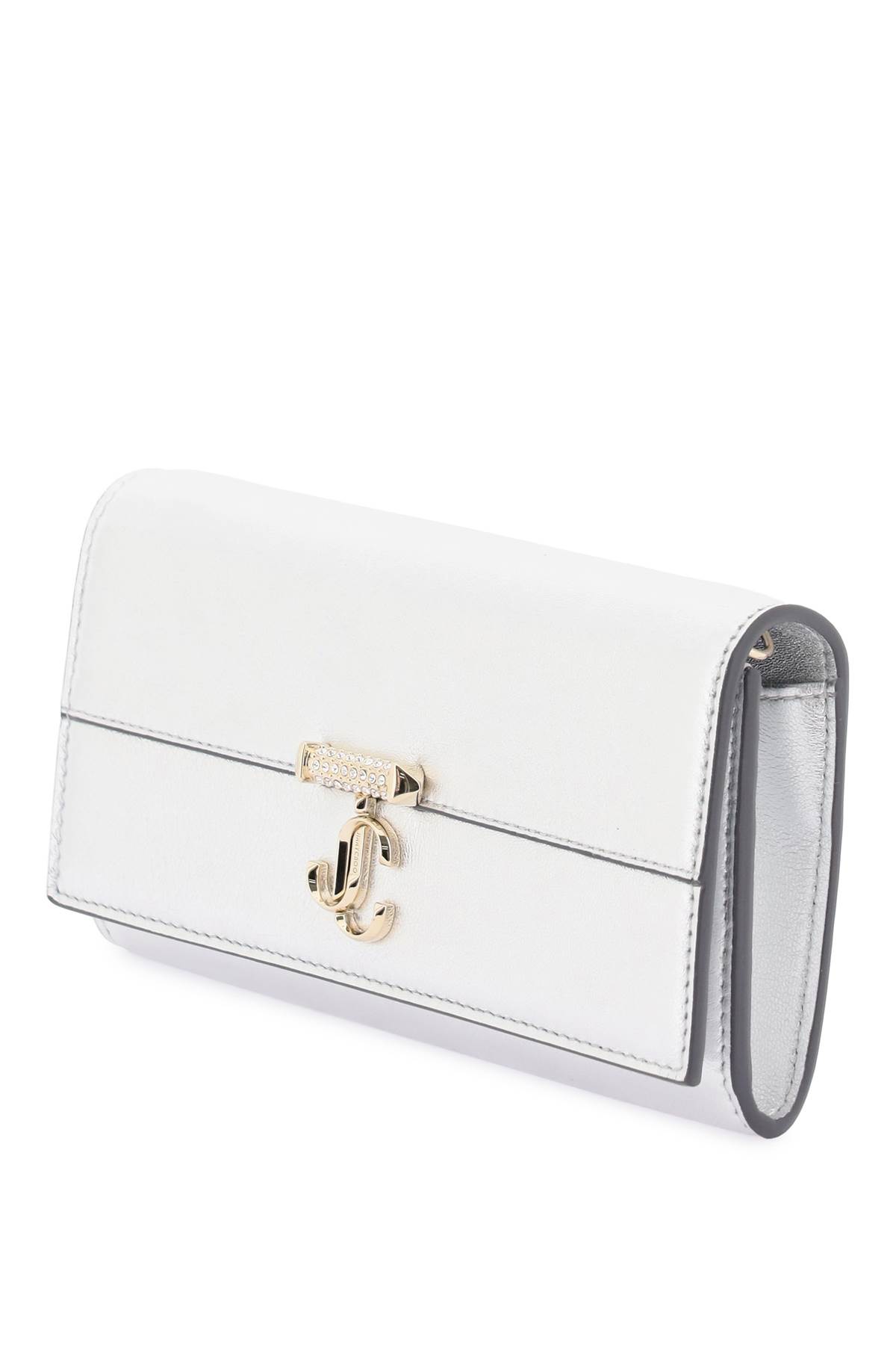 Shop Jimmy Choo Mini Avenue Shoulder Bag In Silver Light Gold (silver)