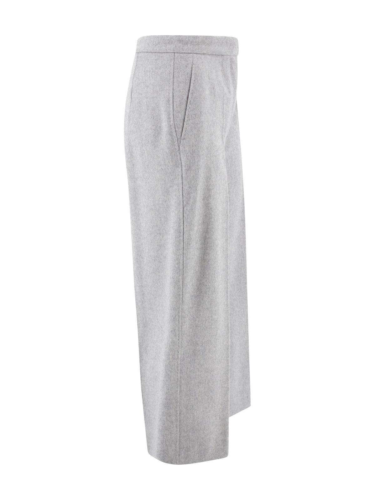 Shop Max Mara High Waist Wide Leg Trousers In Grey