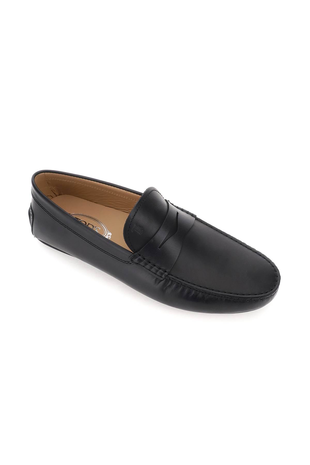 Shop Tod's Leather Gommino Driver Loafers In Black
