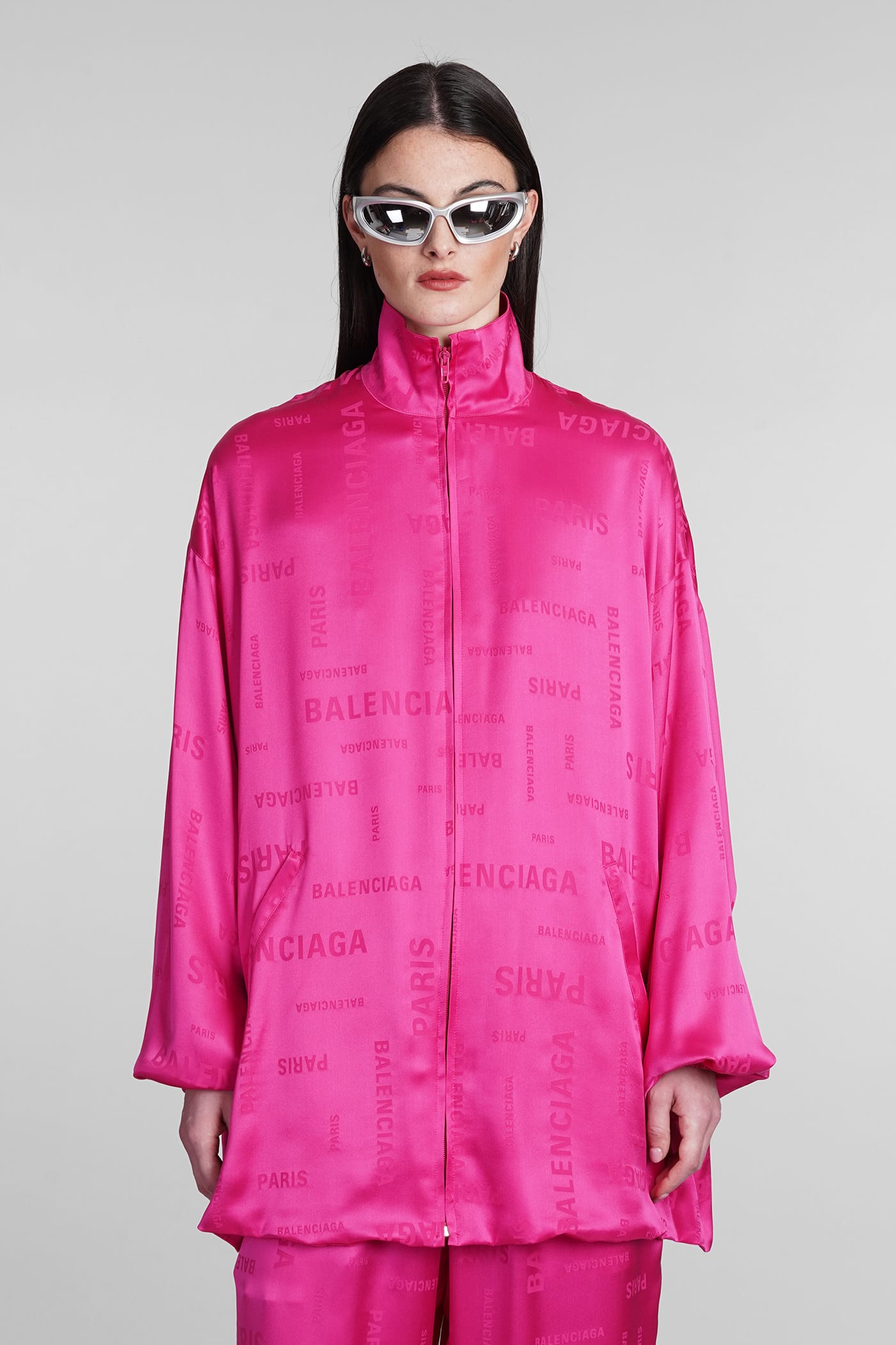 Balenciaga Casual Jacket In Fuxia Silk