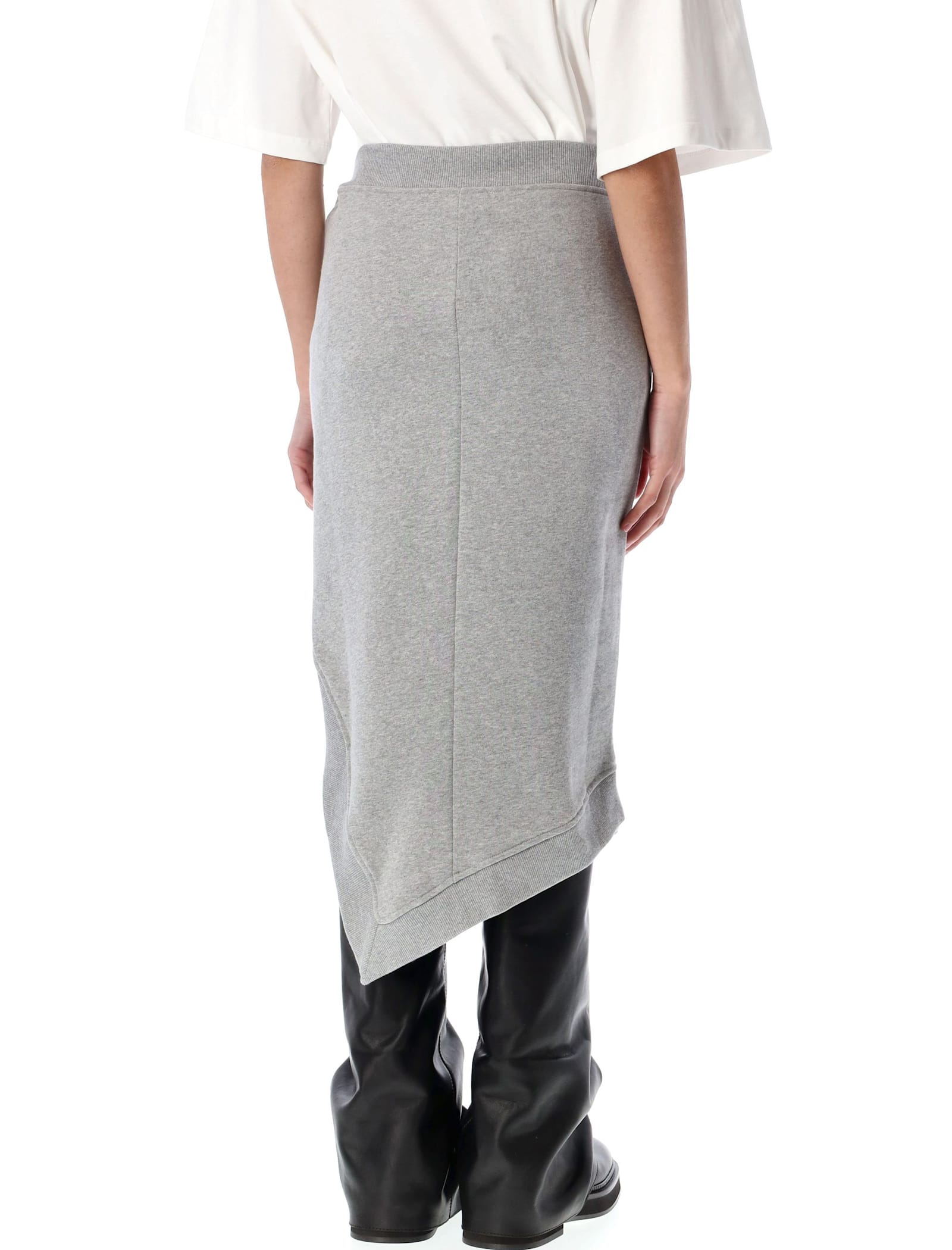 Attico Melange Grey And Beige Midi Skirt In Grey Melange