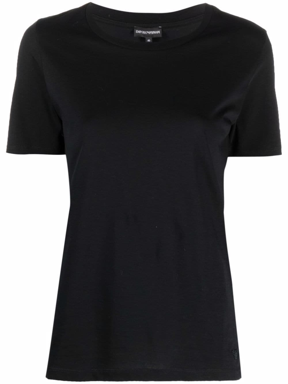 Emporio Armani Logo Cotton T-shirt In Black