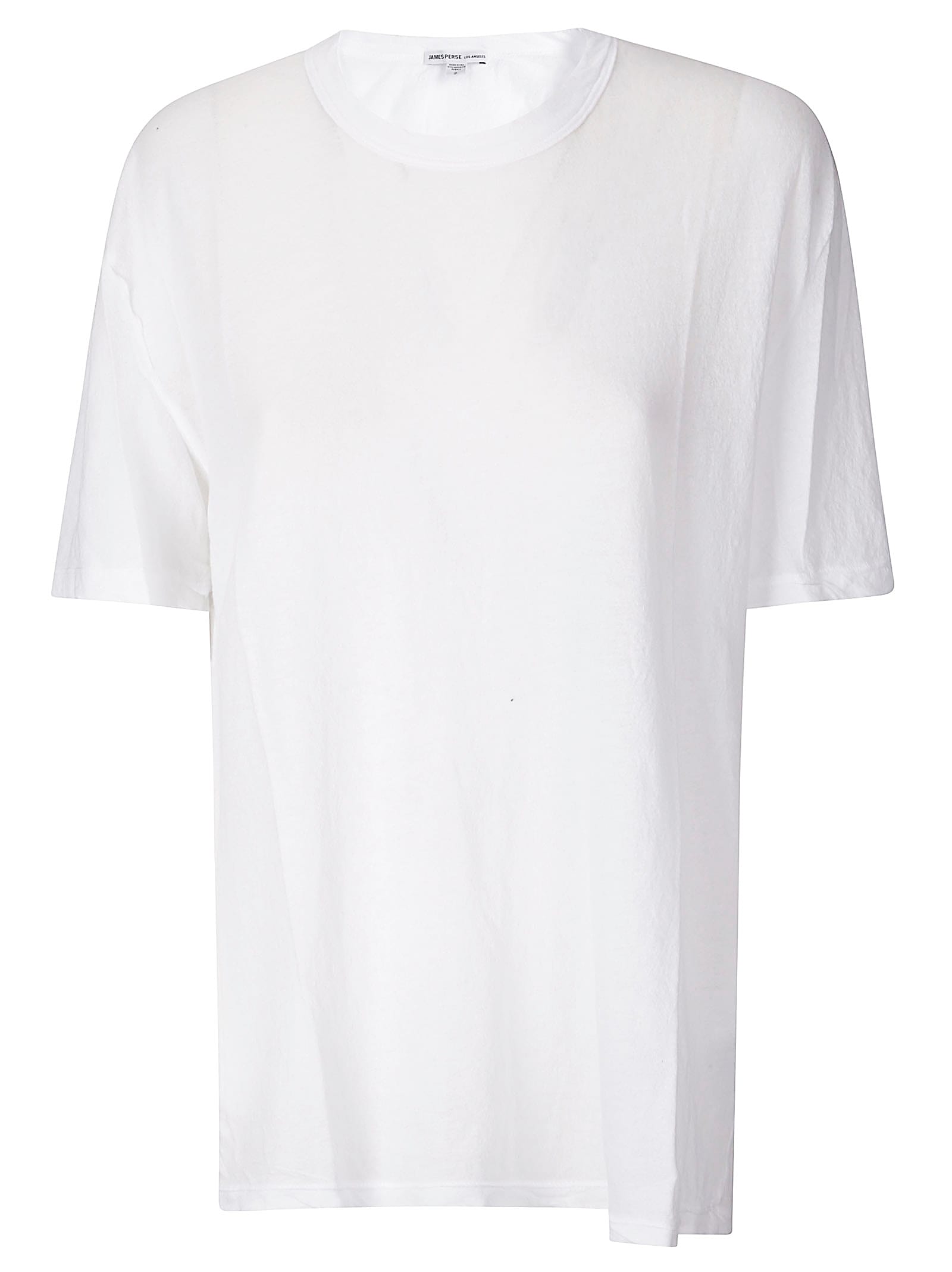 James Perse Crepe Jersey Oversized Short Sleeve Crew In White