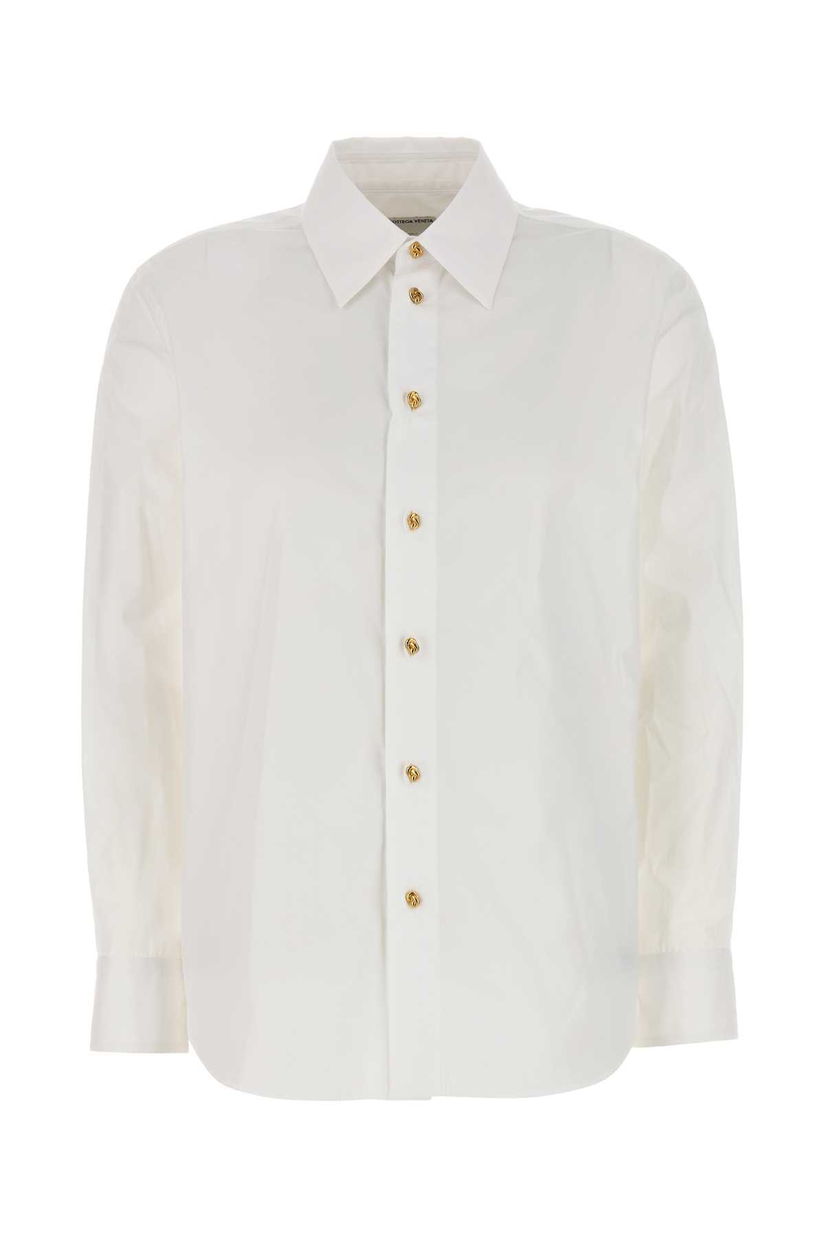 Bottega Veneta Women Classic Cotton Poplin Shirt In White