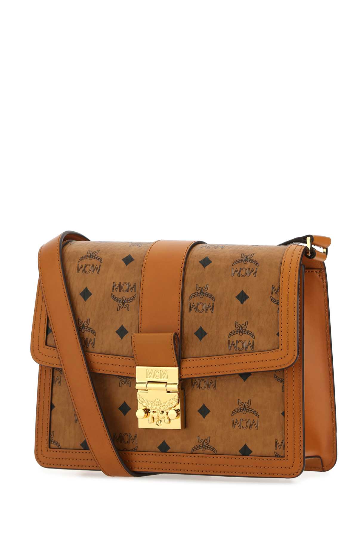 MCM PRINTED CANVAS AND LEATHER TRACY CROSSBODY BAG 