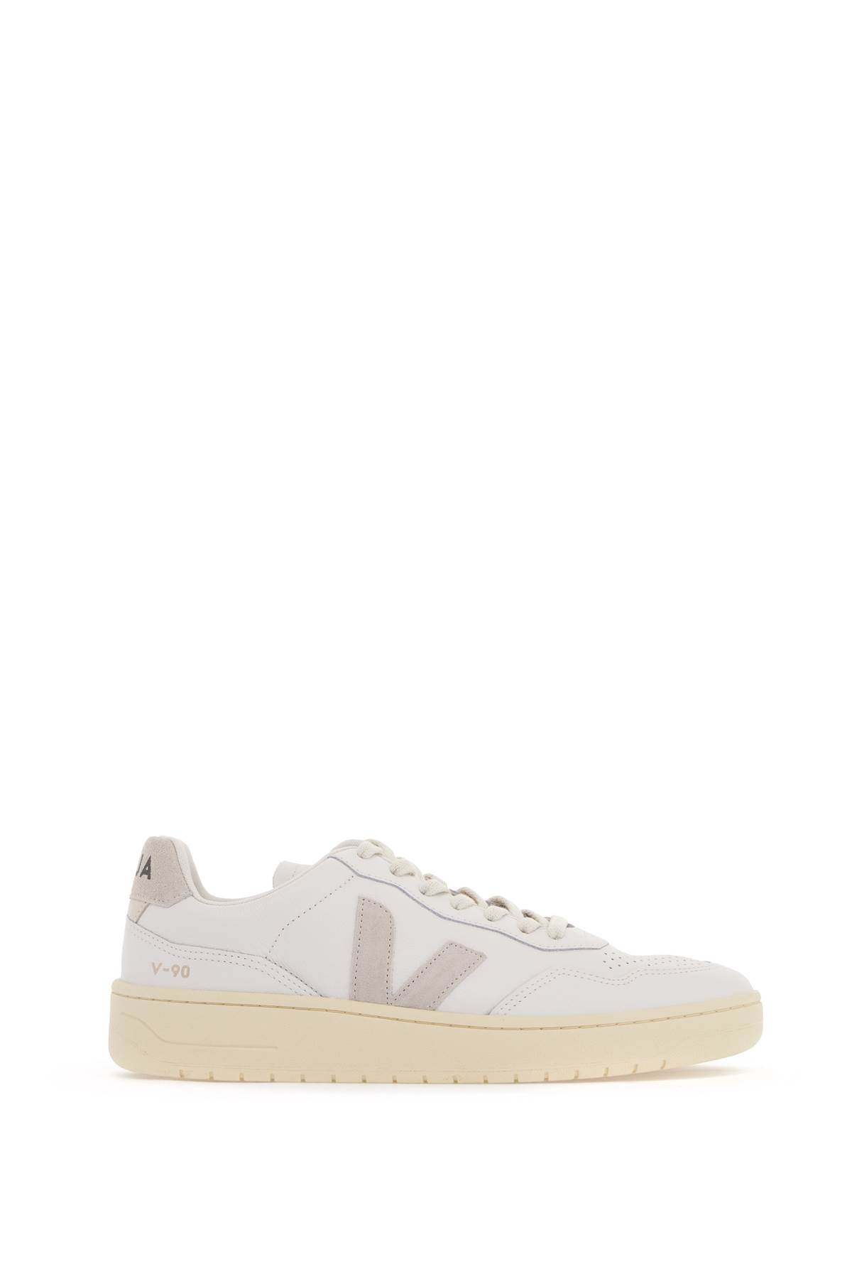 Shop Veja V-90 Sneakers In Extra White Natural (white)