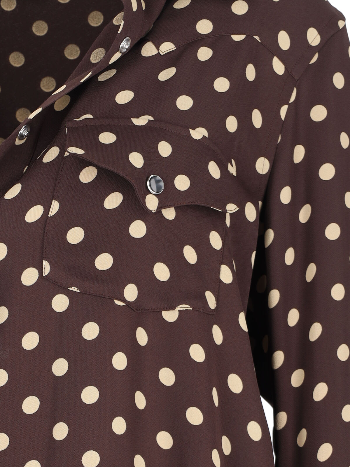 Shop Aspesi Polka Dot Shirt In Brown