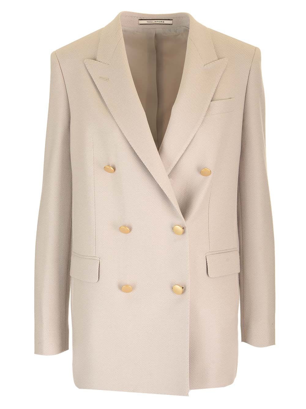 Shop Tagliatore Jasmine Double-breasted Blazer In Grey