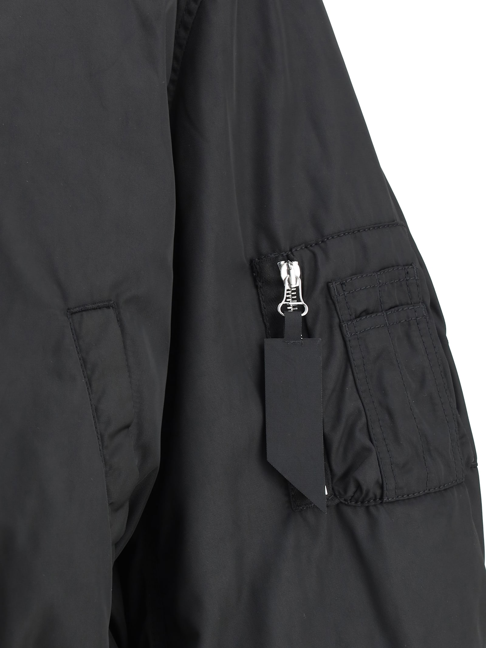 Shop Attico Nylon Bomber Jacket In Black