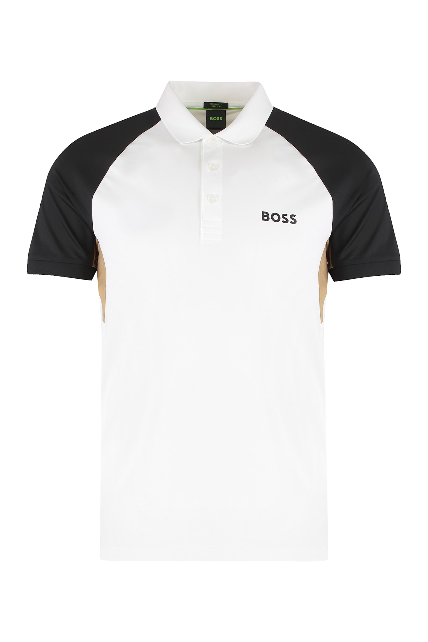 Hugo Boss Active Color-blocked T-shirt In Moisture-wicking Fabric In White