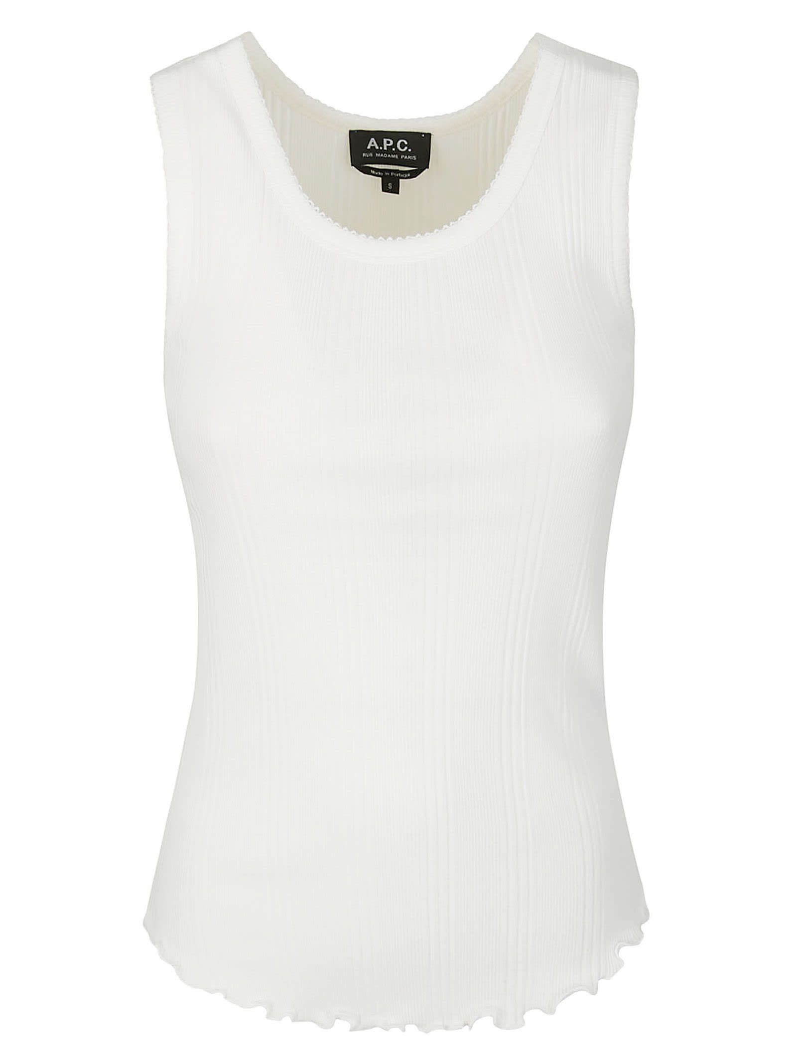 Apc White Scalloped Tank Top In Aab