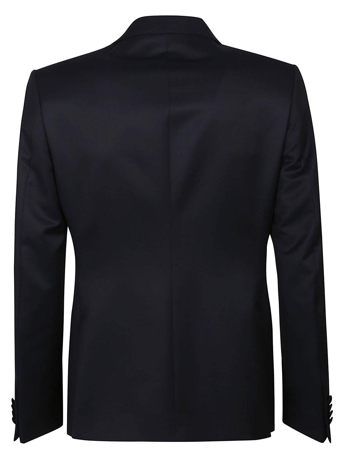 Zegna Single-breasted Tailored Suit In Blue Navy Unito