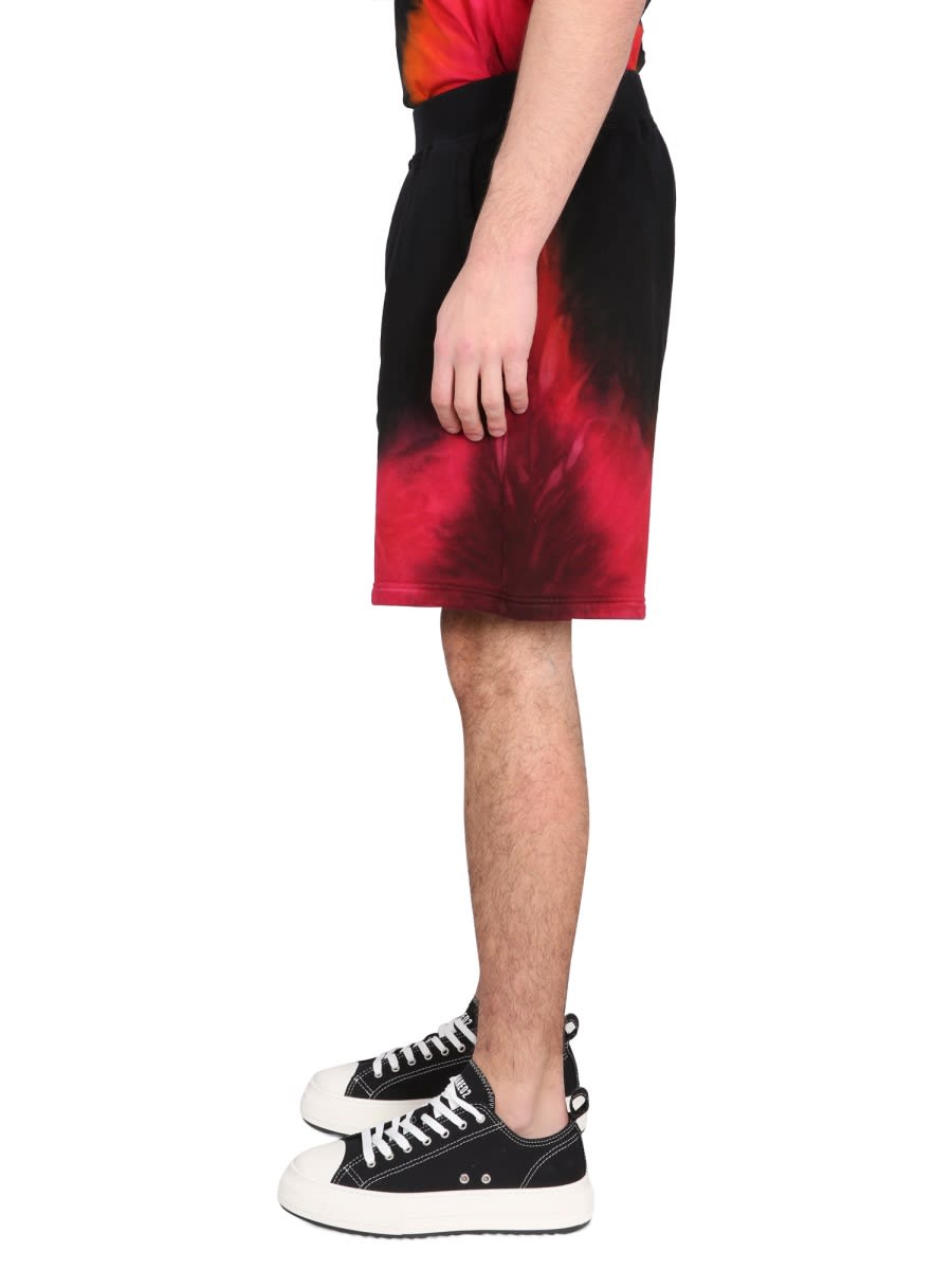 Dsquared2 Relaxed Fit Shorts With Flame Print In Multicolour