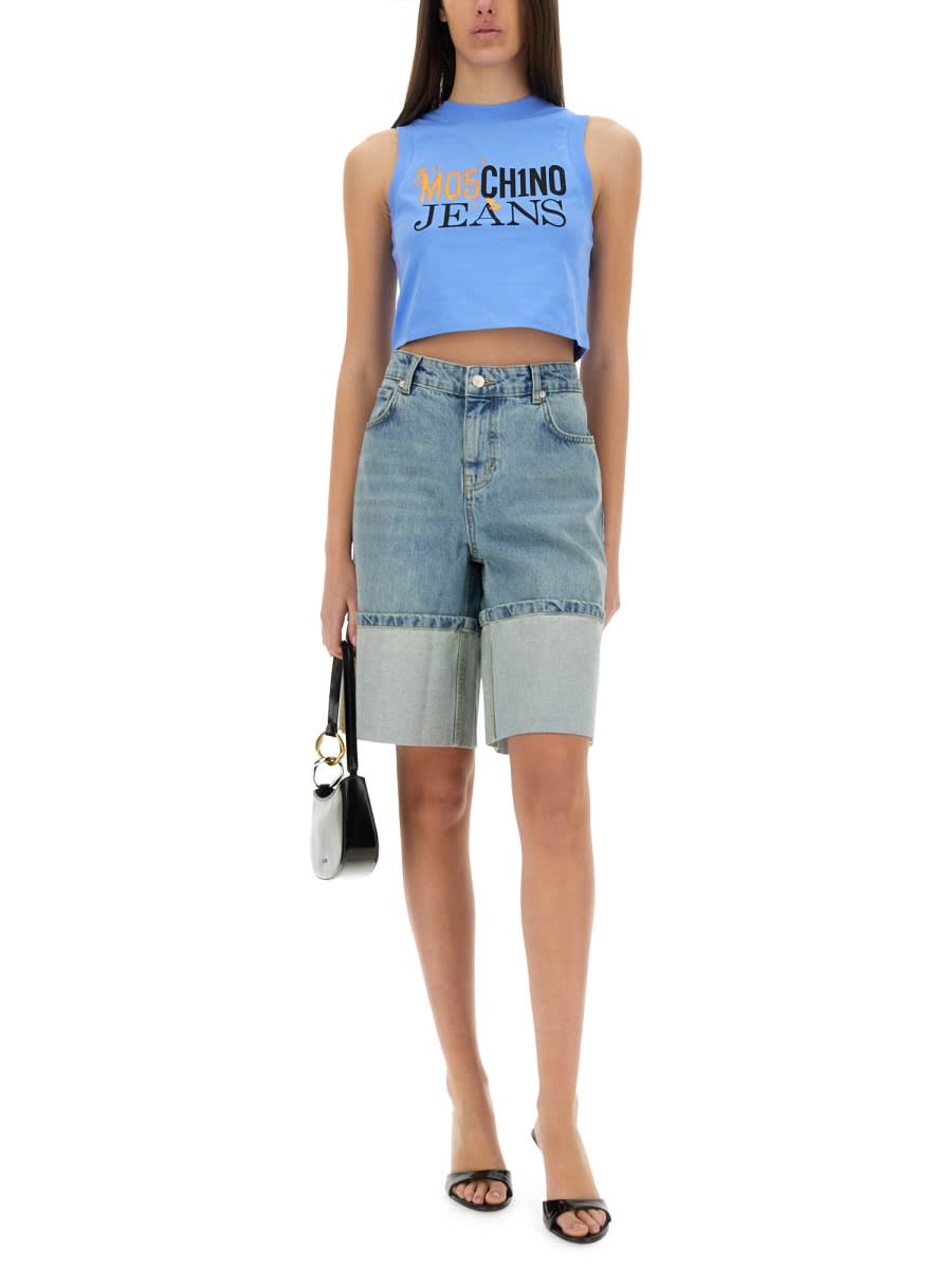 Shop M05ch1n0 Jeans Denim Bermuda Shorts