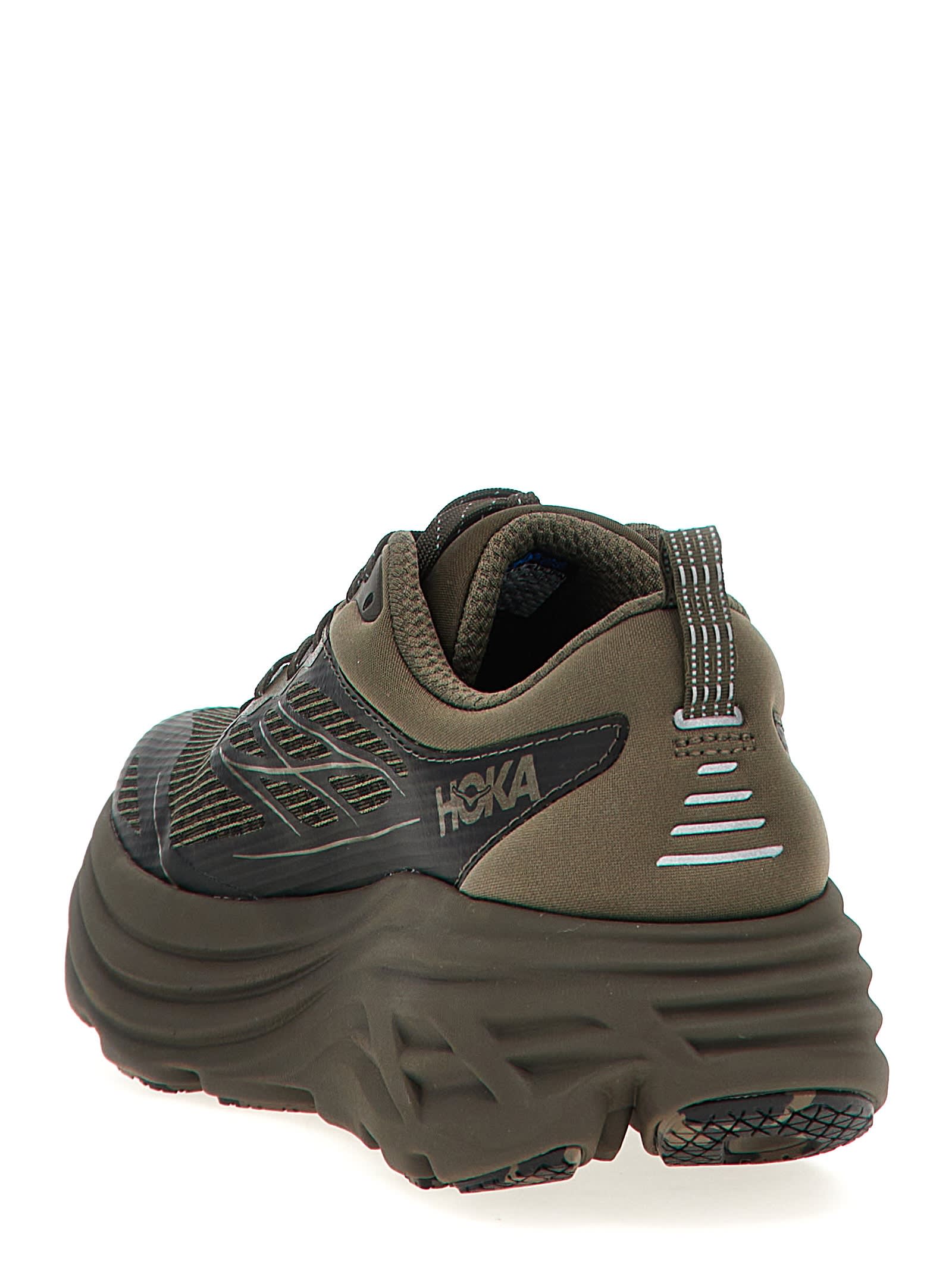 Shop Hoka Bondi 8 Ts Caged Sneakers In Brown