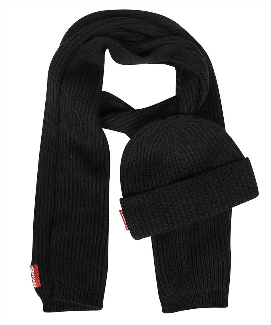 Shop Dsquared2 Hat And Scarf Set In Black
