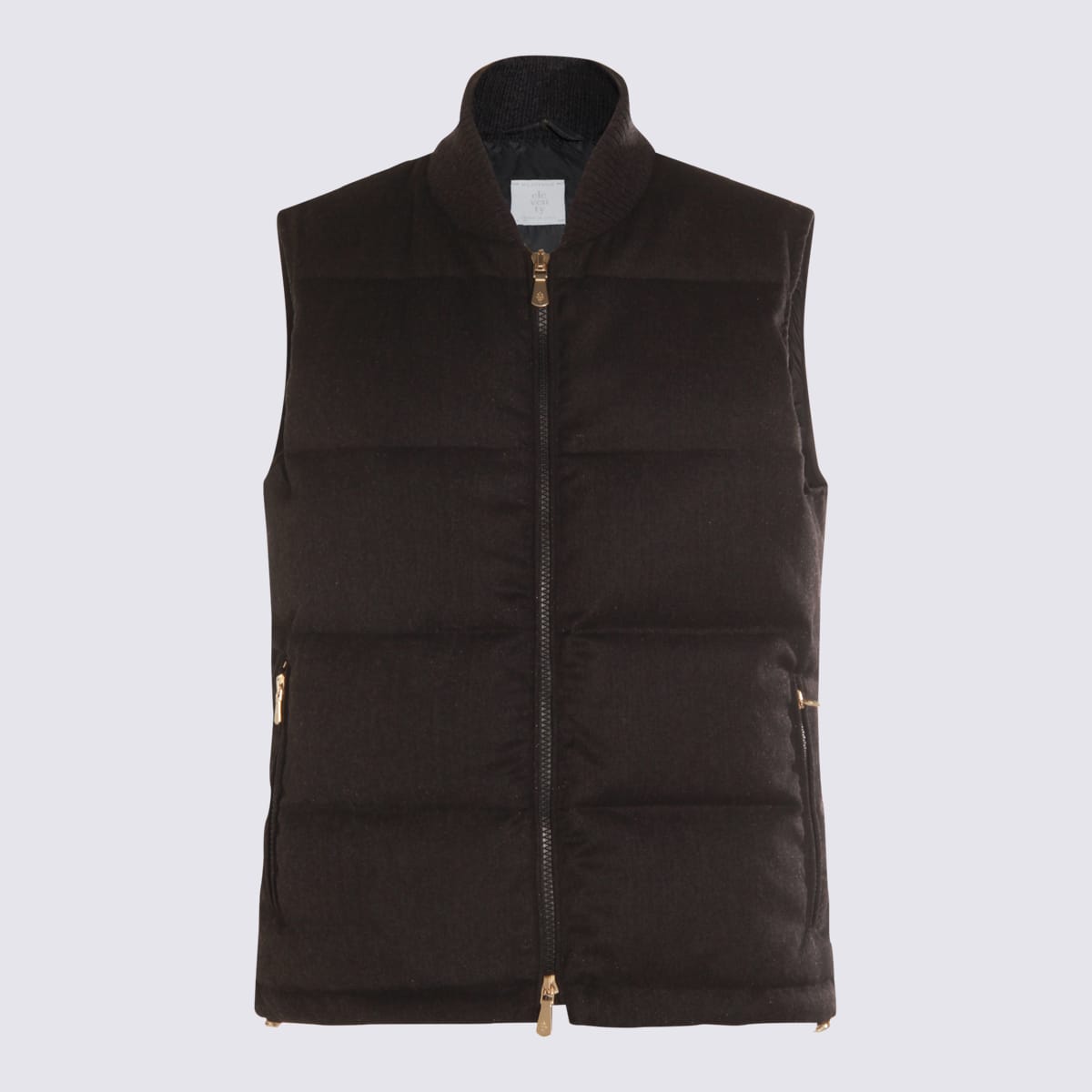 Eleventy Padded Zip-front Gilet In Black