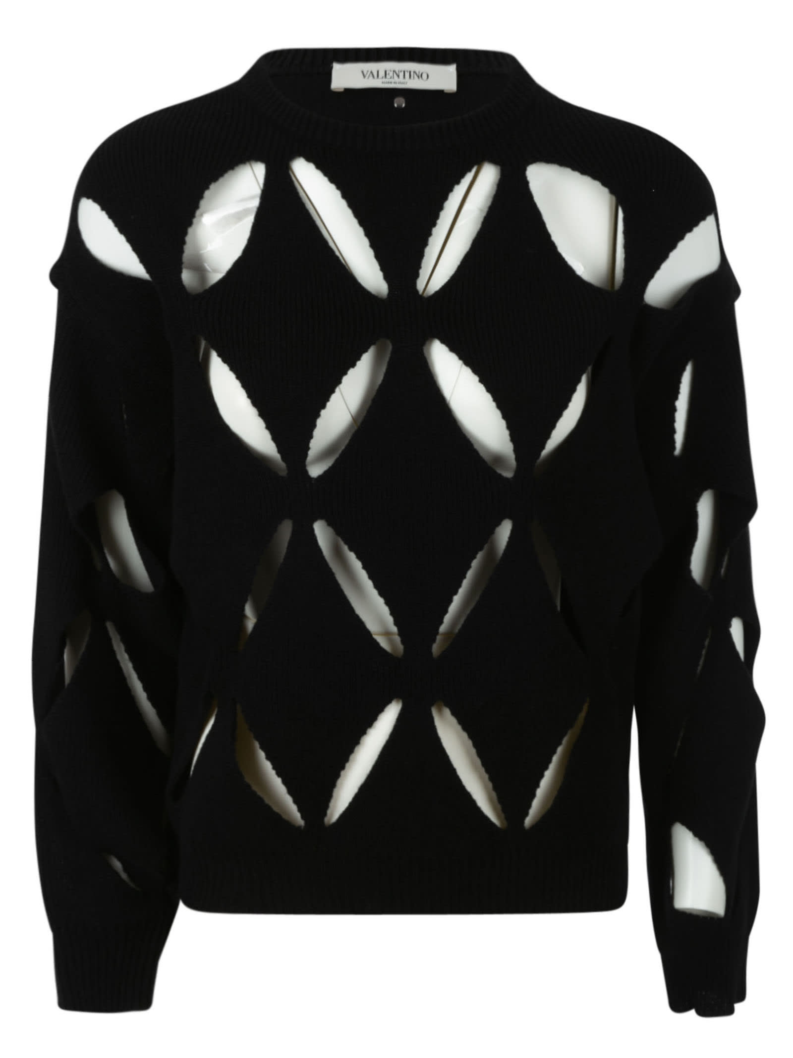Valentino Diamond Pattern Perforated Sweater