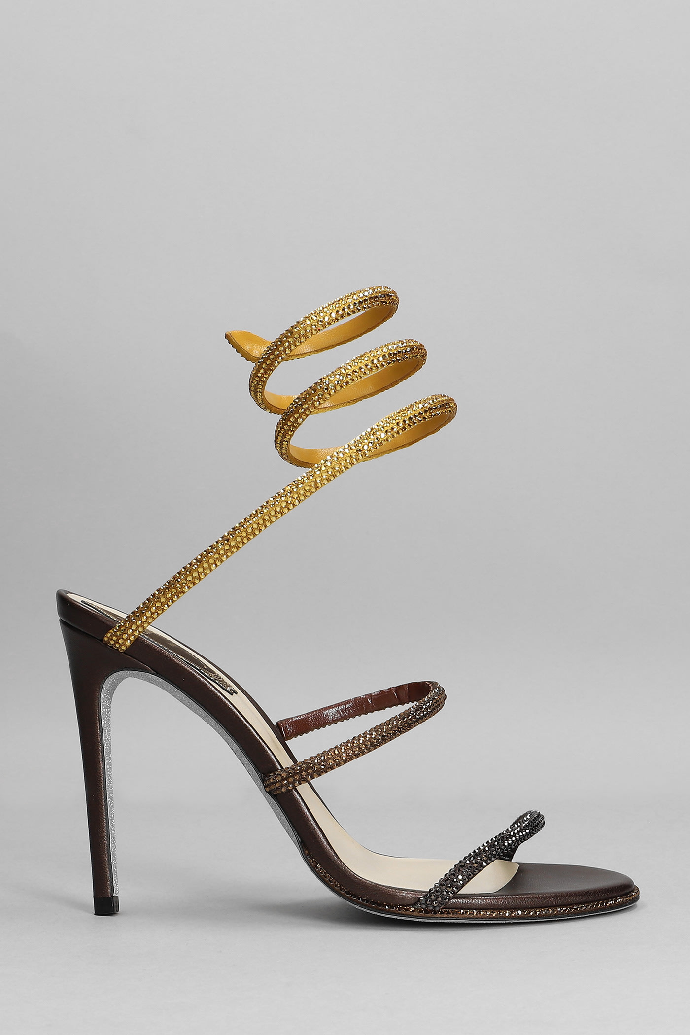 René Caovilla Cleo Sandals In Brown Leather | ModeSens