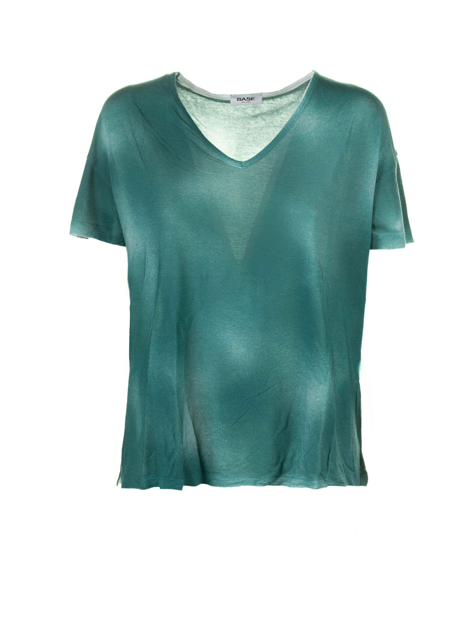 Shop Base Green T-shirt With Shades In Verde