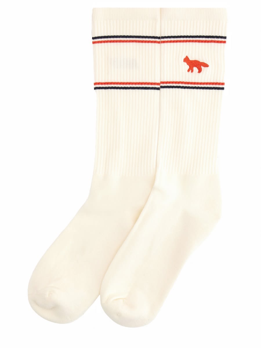 Autry Socks With Logo In White
