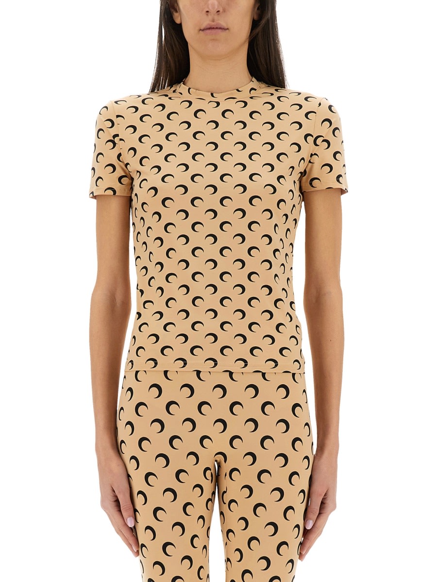 Marine Serre T-shirt Moon In Nude