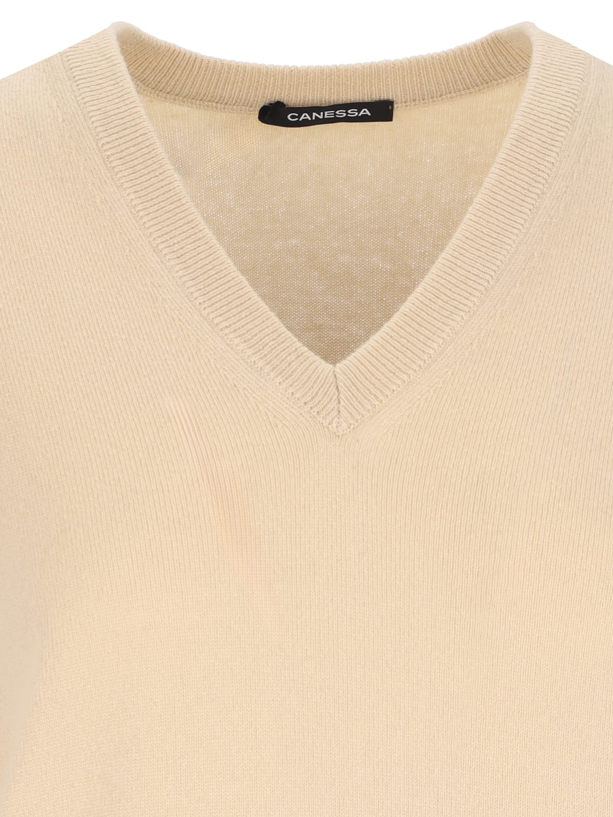 Shop Canessa V-neck Sweater In Beige