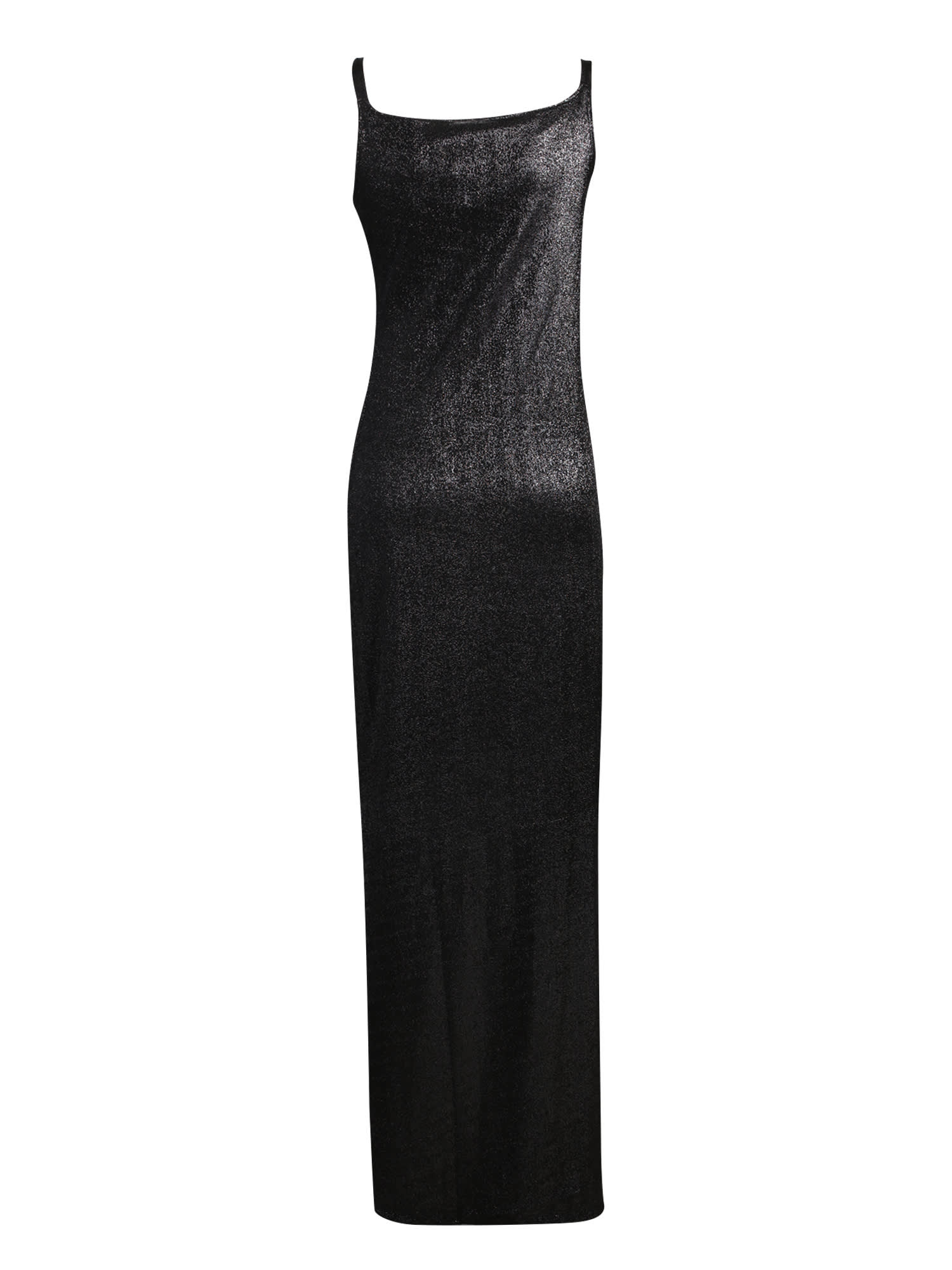 Shop Paco Rabanne Long Draped Dress In Black