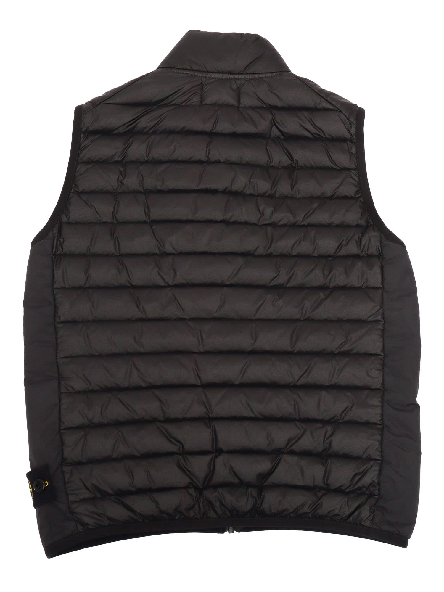 Stone Island Quilted Cotton Vest In Black