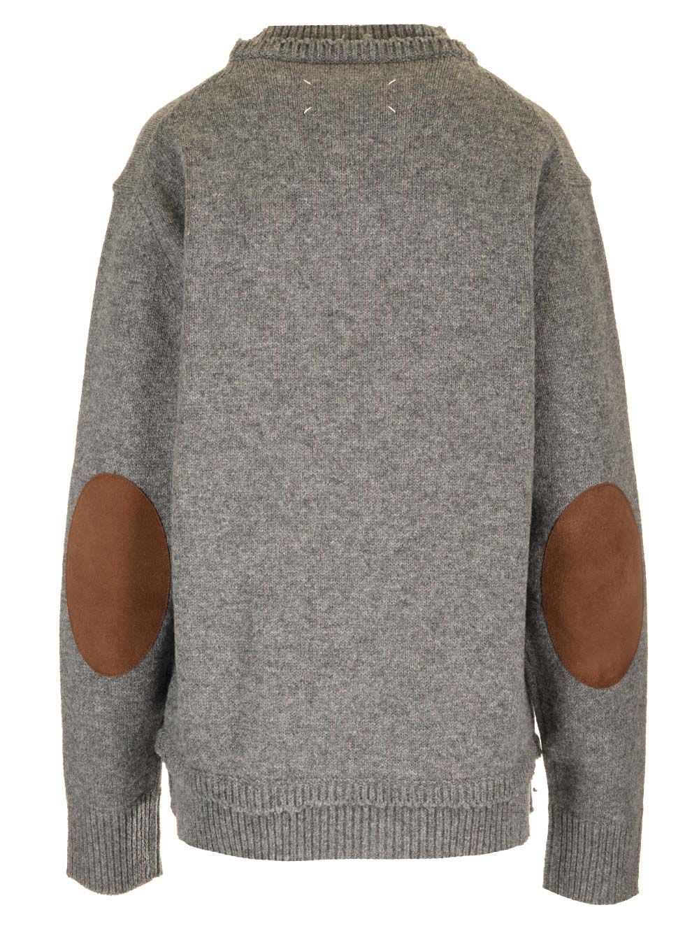 Shop Maison Margiela Long-sleeved Crewneck Sweater In Grey