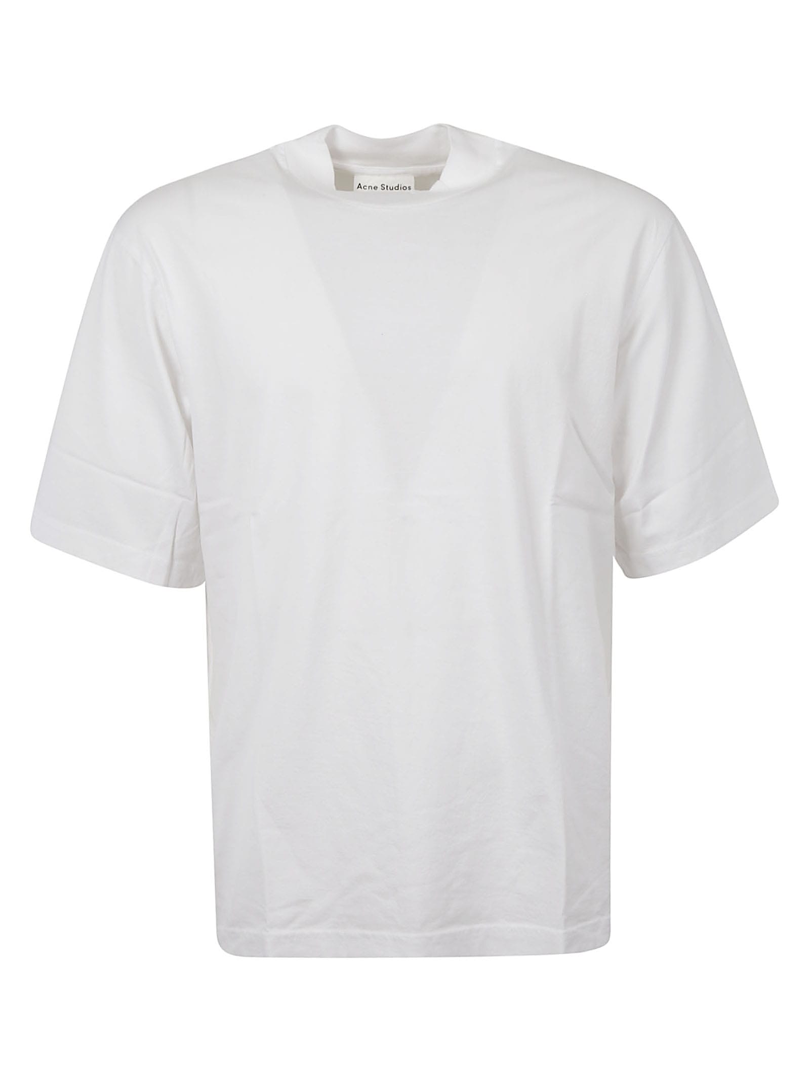 Acne Studios Mock Neck T-shirt In Optic White | ModeSens