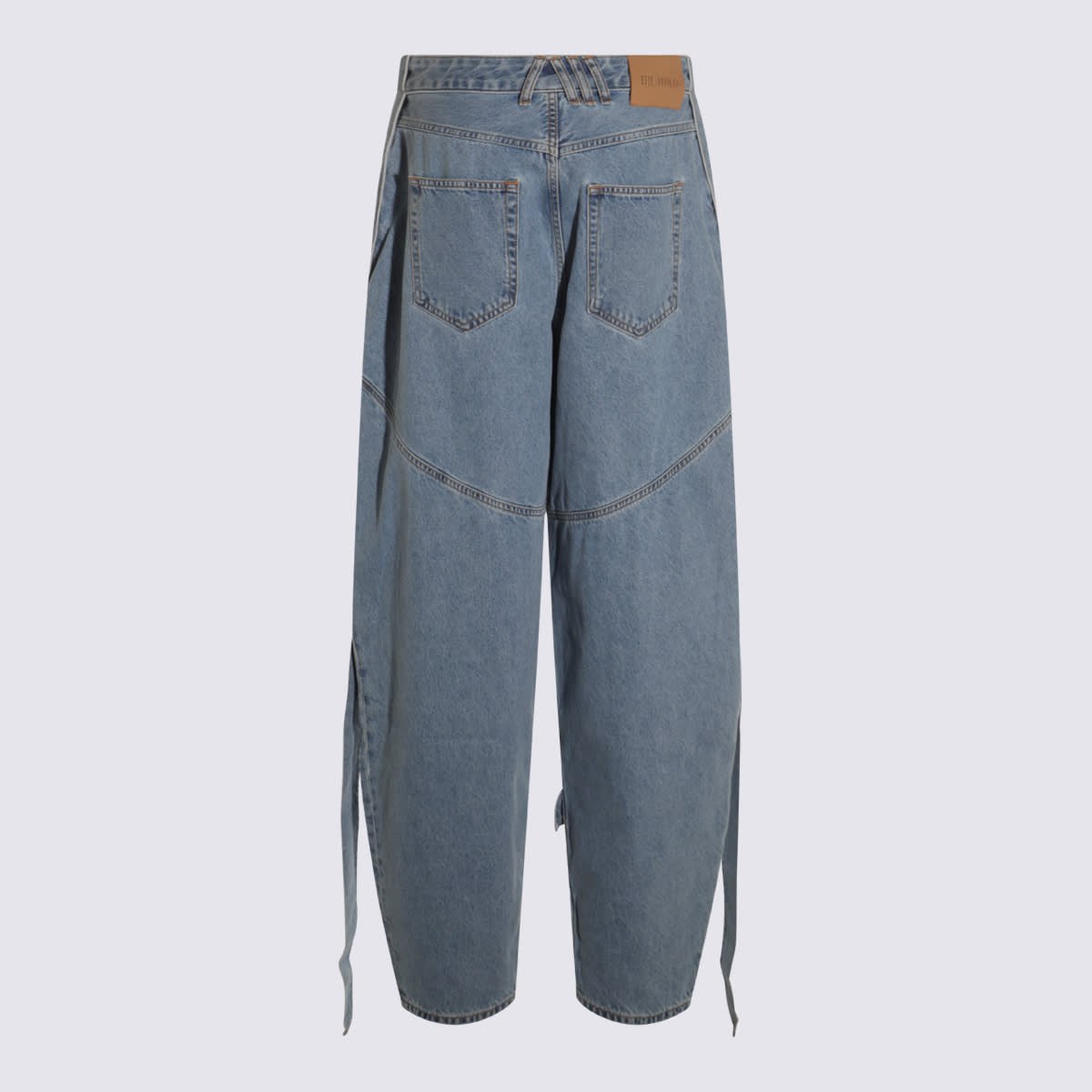 Attico The  Light Blue Denim Long Pants In Blue