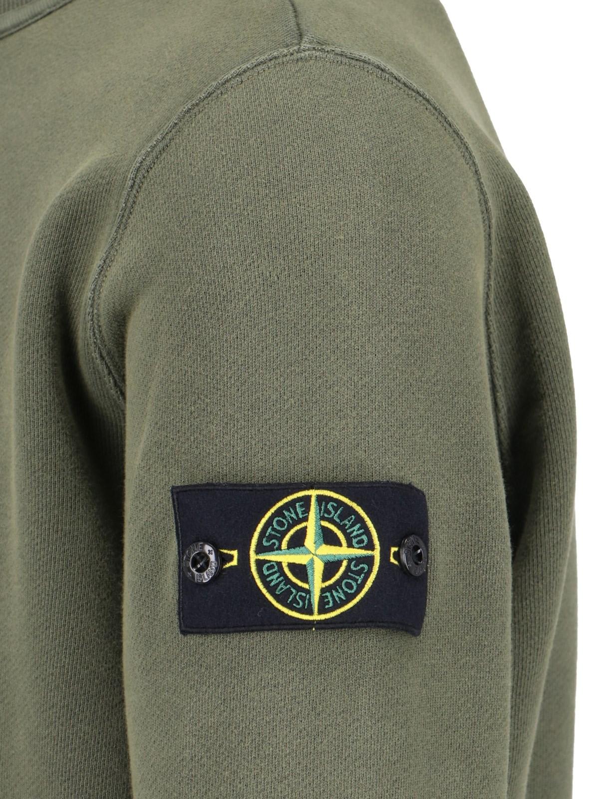 Shop Stone Island Logo Sweatshirt In Green