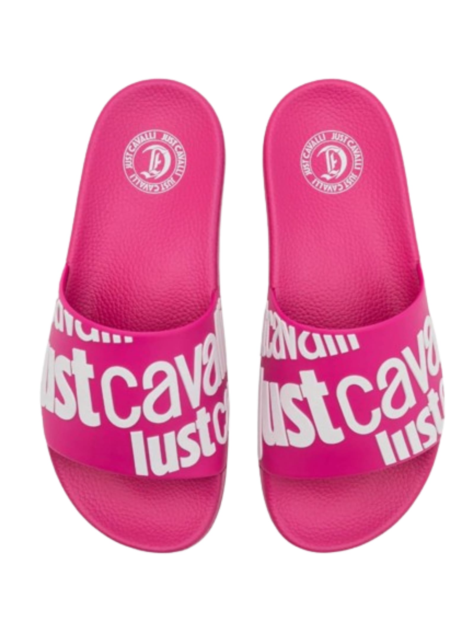 Just Cavalli Logo-raised Slides In Black