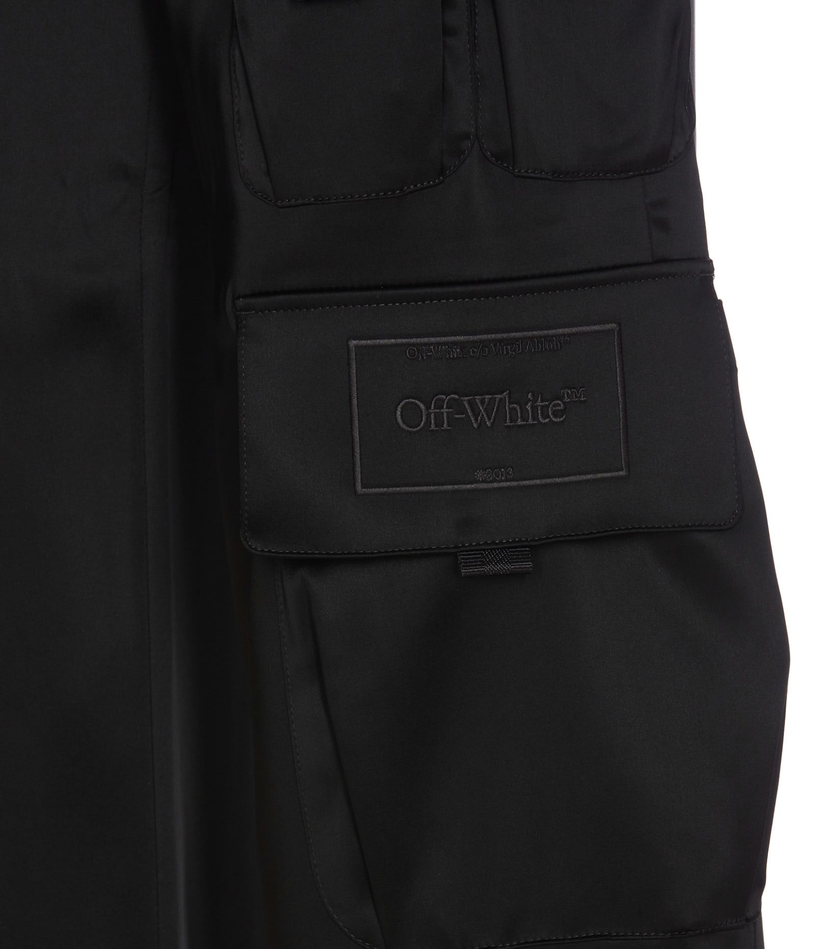 Shop Off-white Satin Toybox Pants In Black