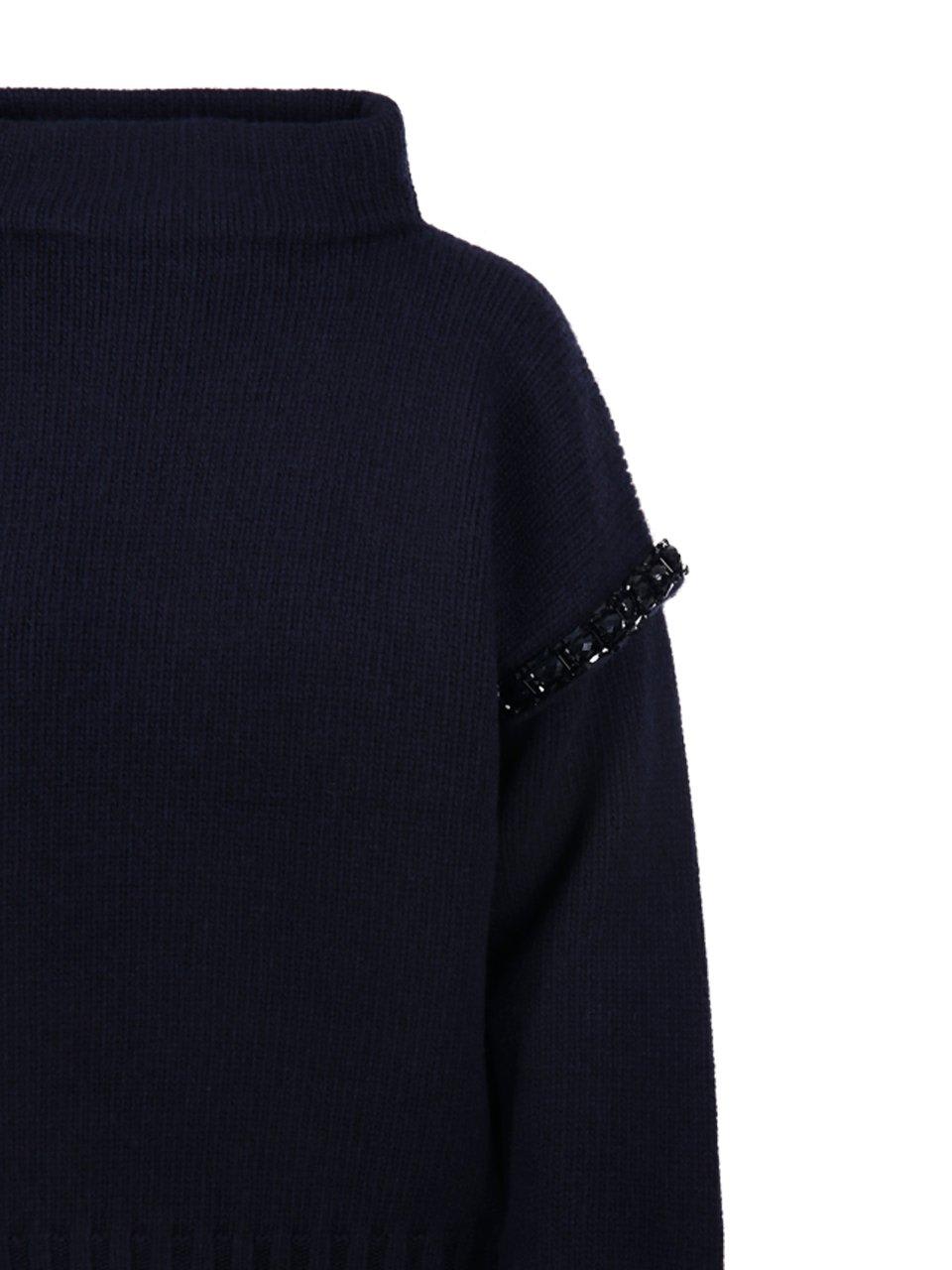 Shop Max Mara Embellished High Neck Jumper In .