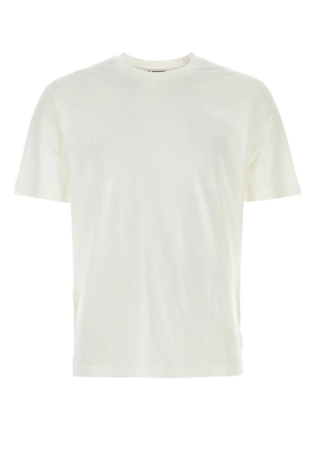 Shop Jil Sander White Cotton T-shirt In Bianco