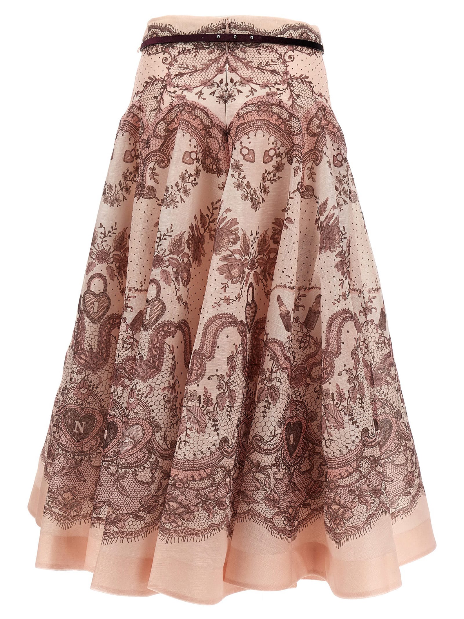 ZIMMERMANN CRUSH FLARED MIDI SKIRT 