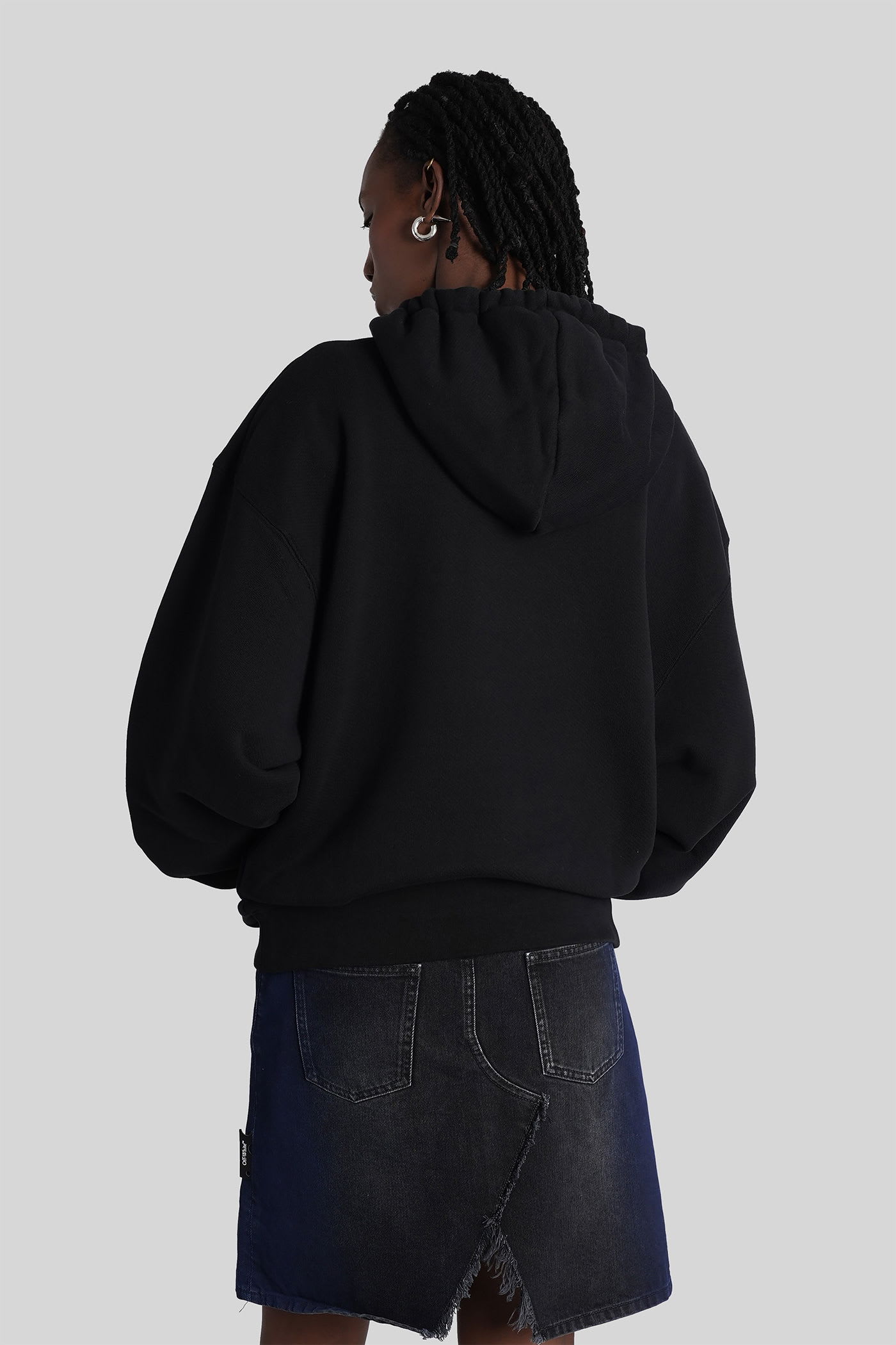 Off-white Big Logo Bookkish Hoodie In Black