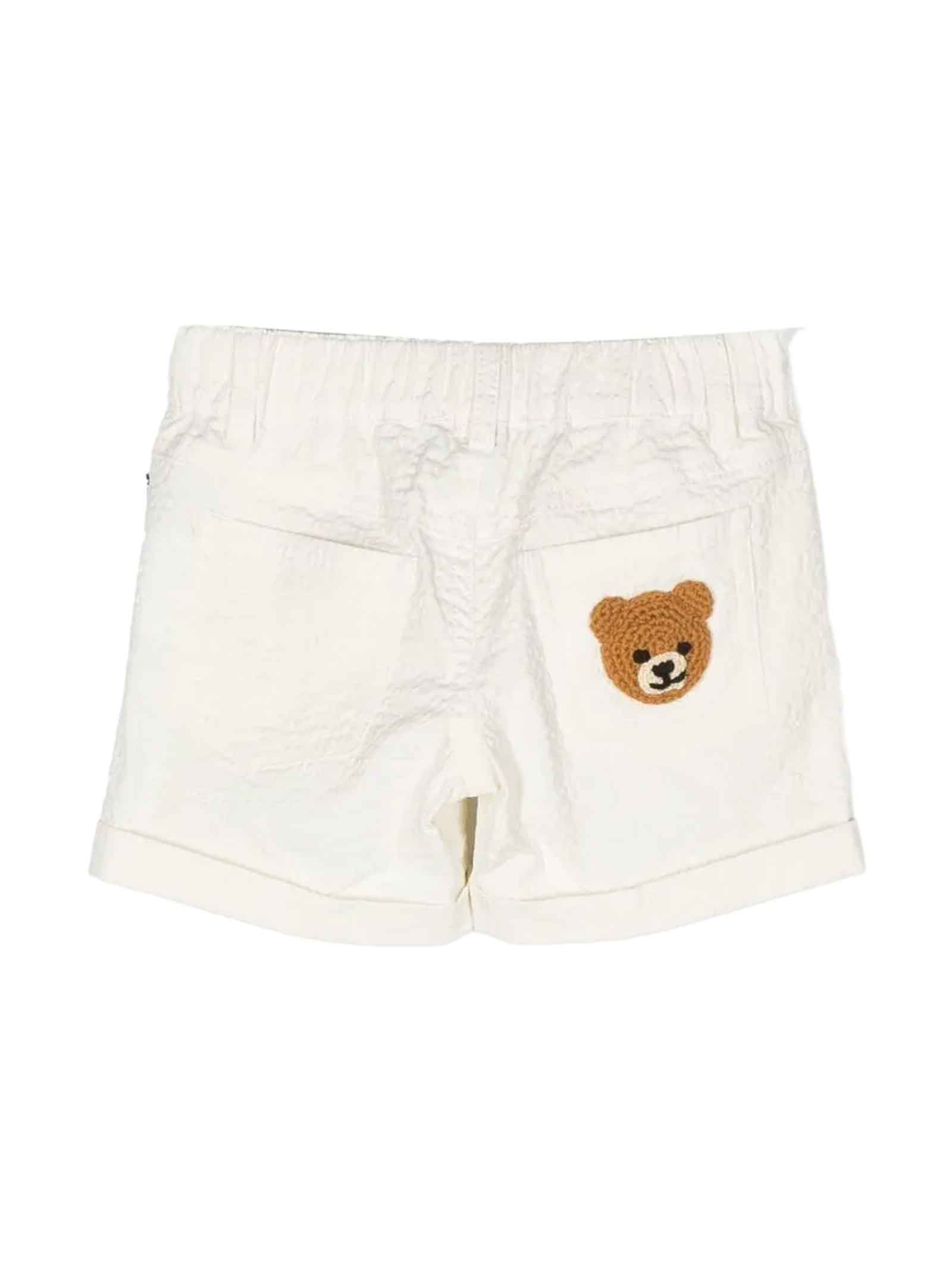 Shop Moschino White Shorts Baby Unisex In Bianco