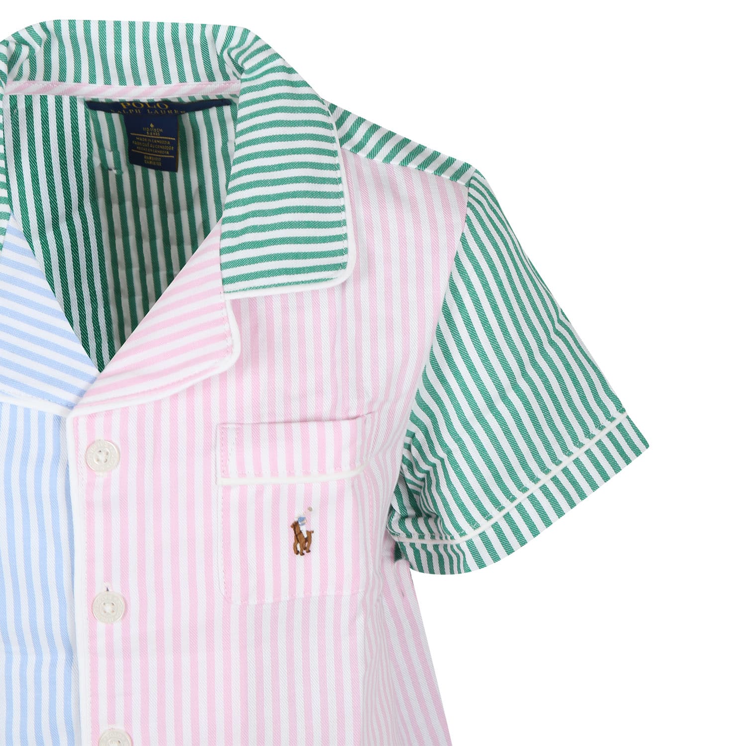 Shop Ralph Lauren Multicolor Cotton Pajamas For Girl With Pony