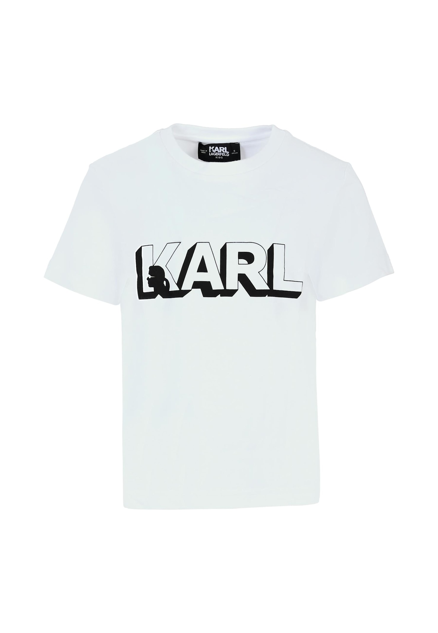 Karl Lagerfeld White T-shirt For Kids With Logo In White